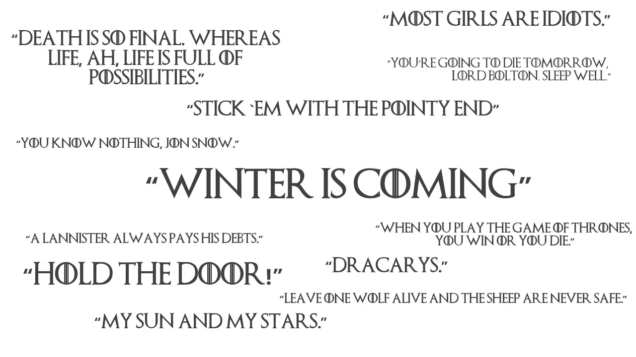 Game Of Thrones Quotes The Seven Kingdoms Of Westeros