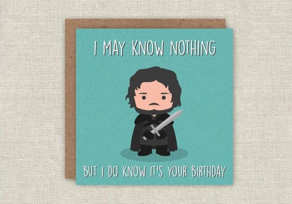 Funny Game of Thrones Birthday Card