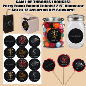 Game of Thrones Party Favors Stickers