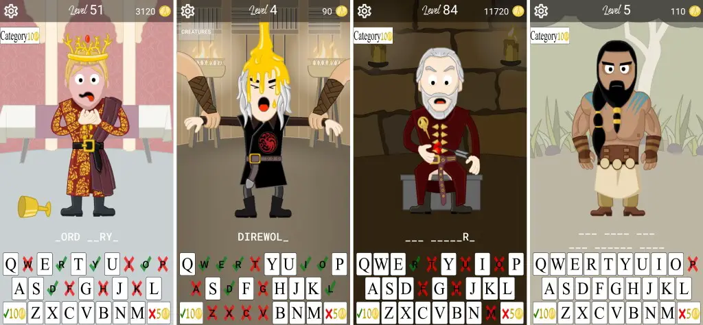 Hangman Game of Thrones Game