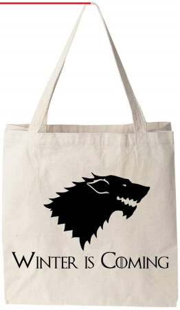 Winter Is Coming Direwolf Tote Bag