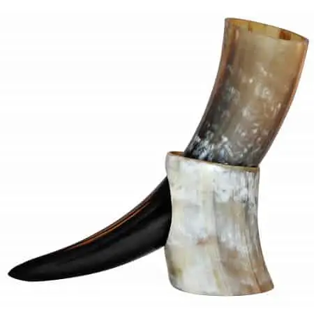 Natural Style Viking Drinking Horn with stand